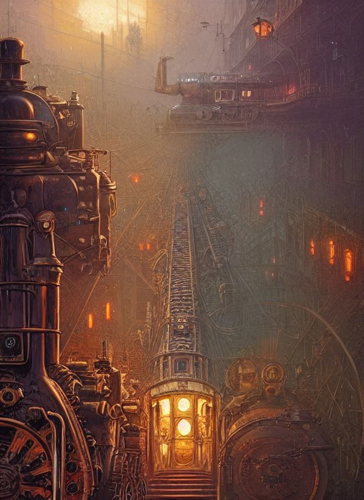 Steampunk Train - AI Generated Artwork - NightCafe Creator