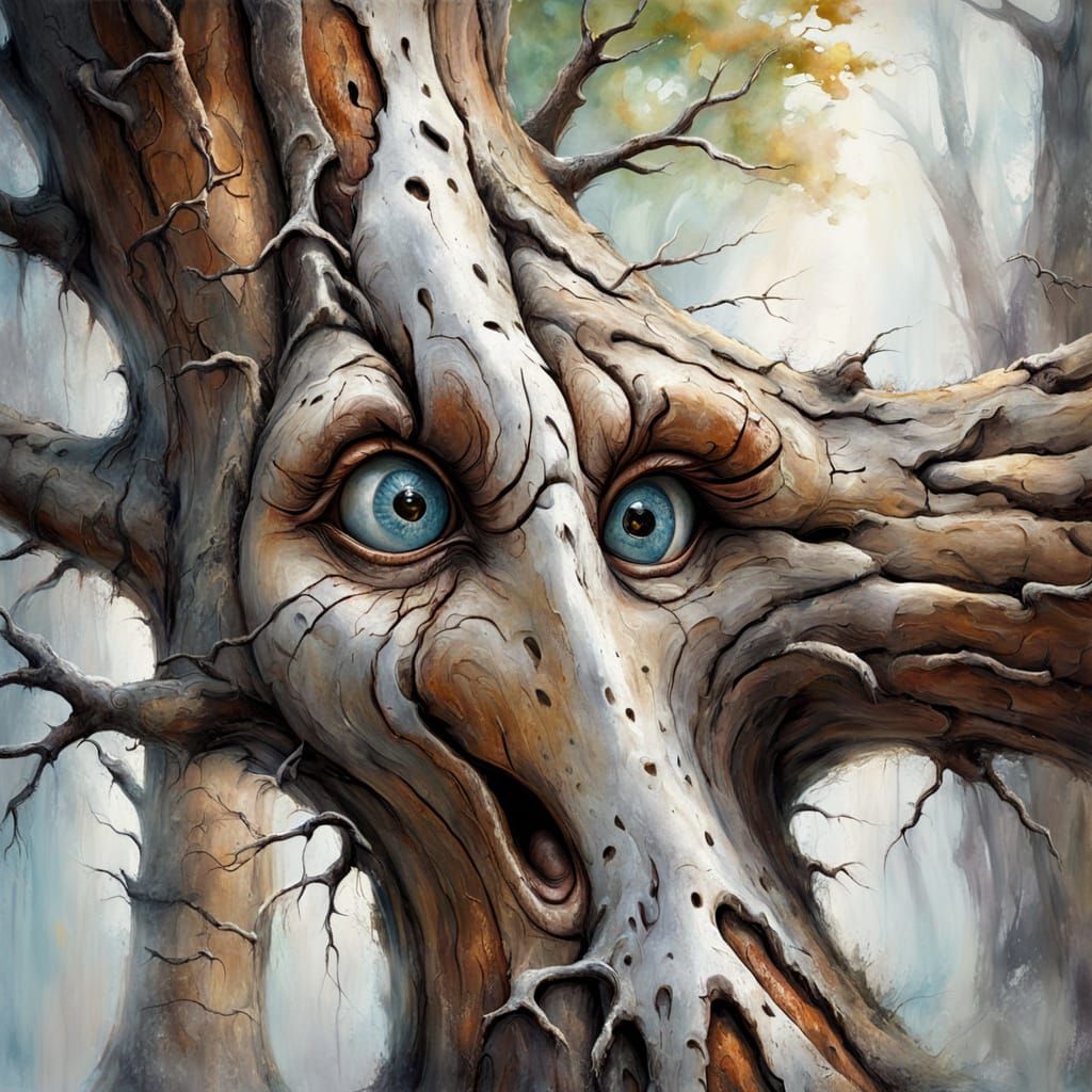 Tree Face 🤣  by @GreenNails 