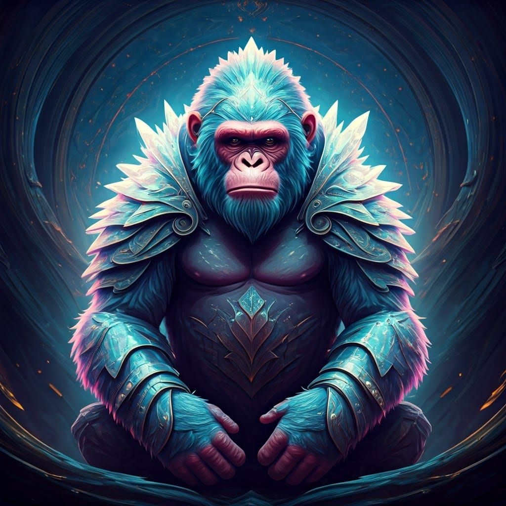 Ethereal Apes in Crystalline Armor