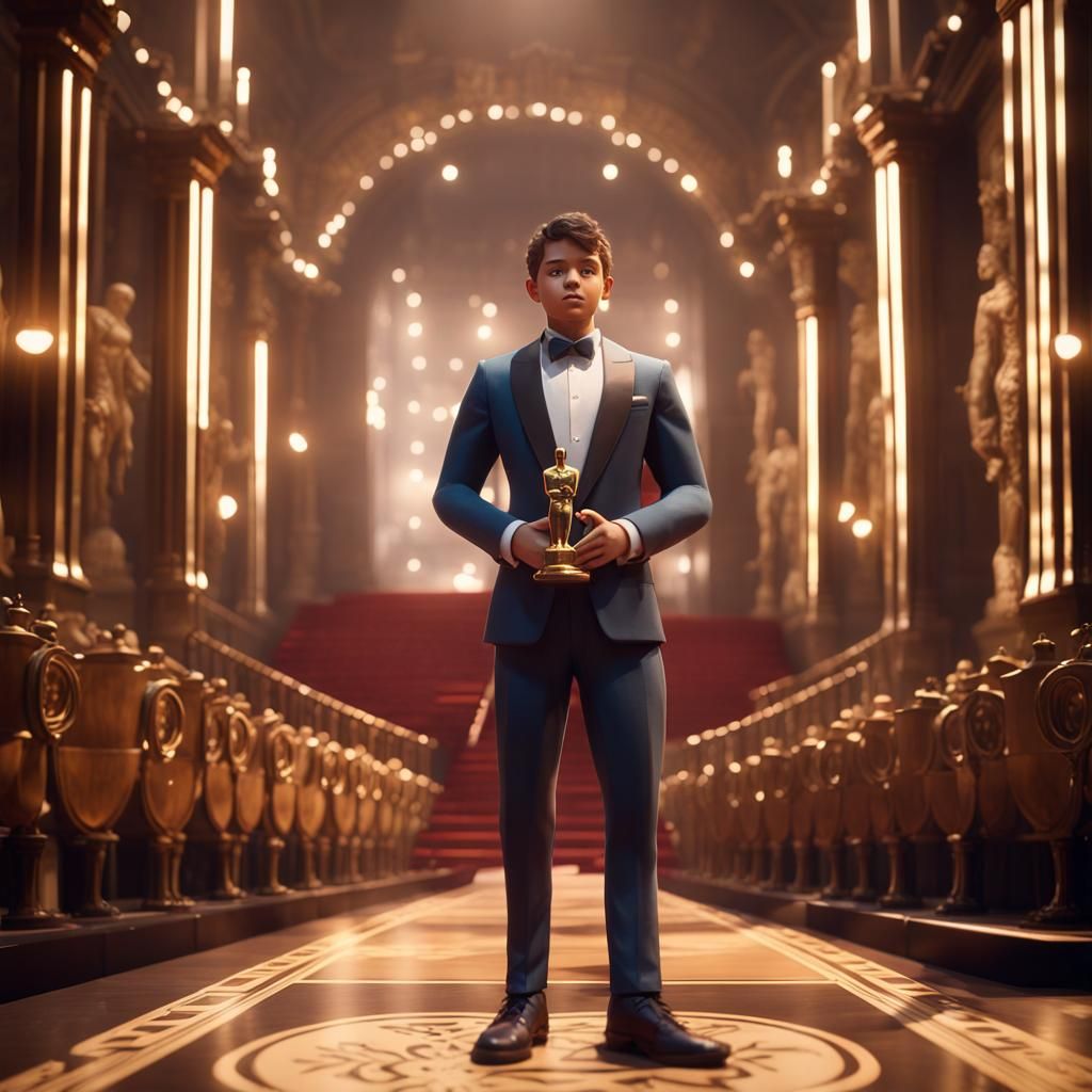 Entrega del Oscar al mejor actor masculino joven, en un audi...