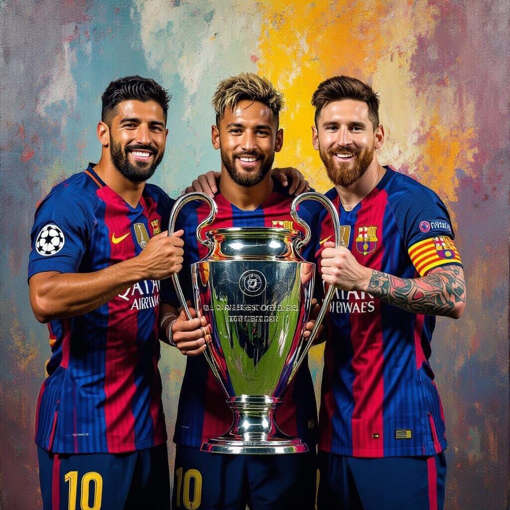 Soccer Stars Celebrate Victory in Hyperrealistic Style