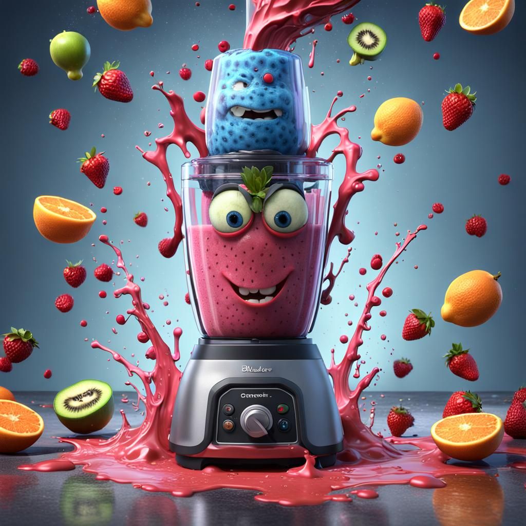 A blender with a googly-eyed   by @Gimi