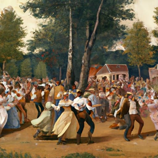 Festive country dance in summer