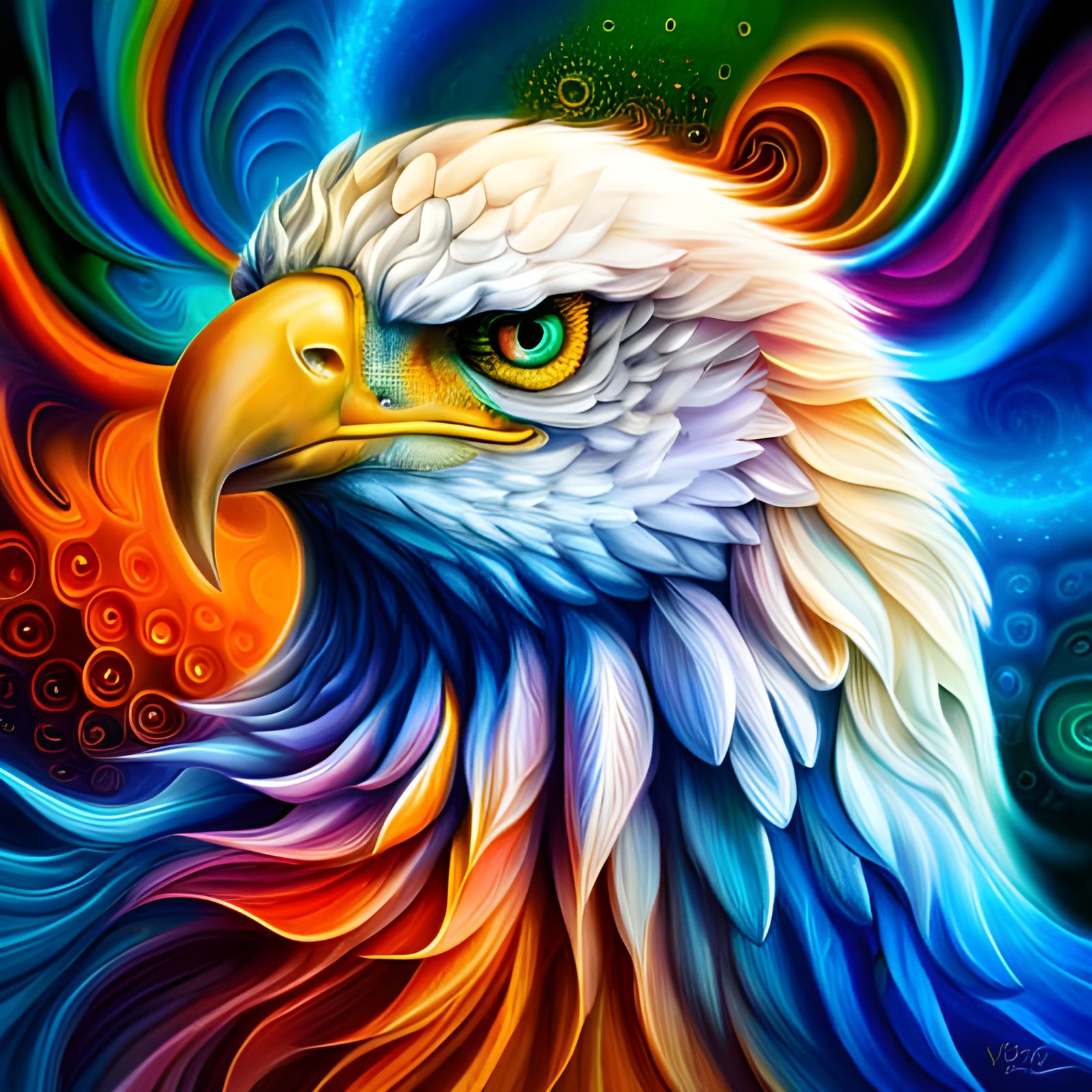 The colorful eagle  by @Persian Digital Art