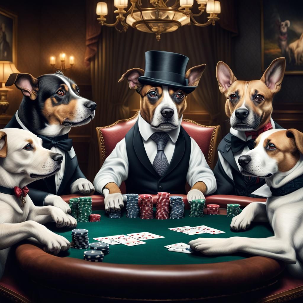 Dogs Playing Poker - AI Generated Artwork - NightCafe Creator