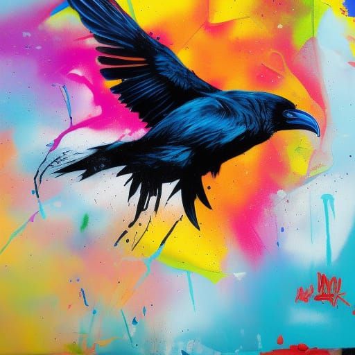 raven flying - AI Generated Artwork - NightCafe Creator