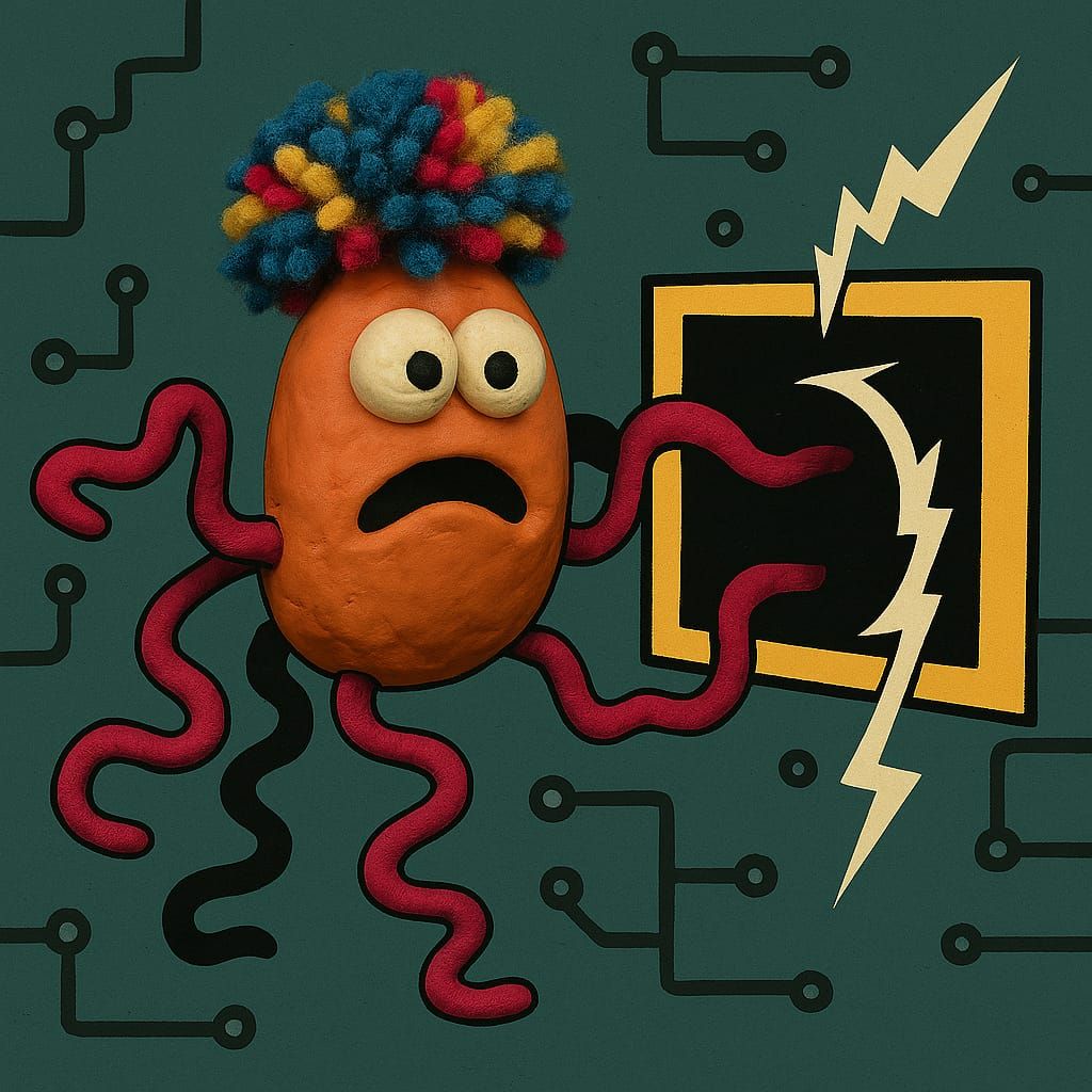 clayato with pom pom wig got twisted into flat circuit realm