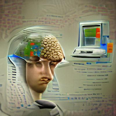 Computer brain thinking about computer thoughts