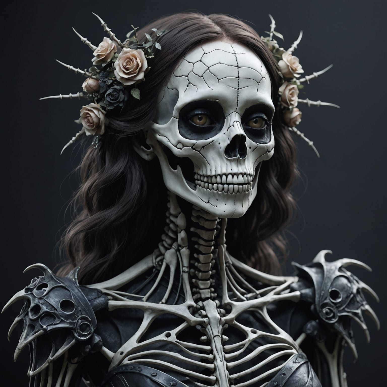 骸骨の女性。