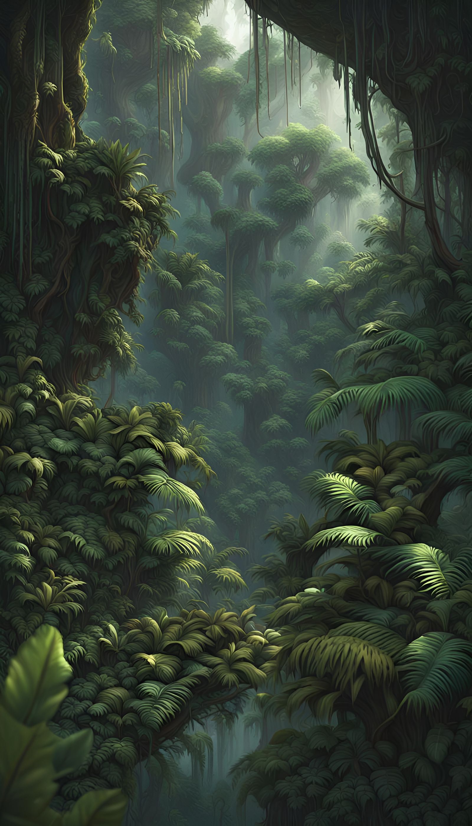 Original Dense Jungle Artistic Portrait - AI Generated Artwork ...