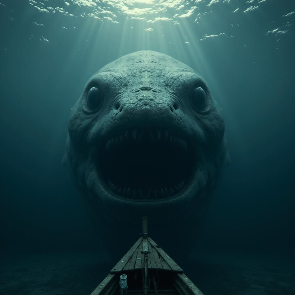 Terrifying Horror art thalassophobia creation of a gargantua...