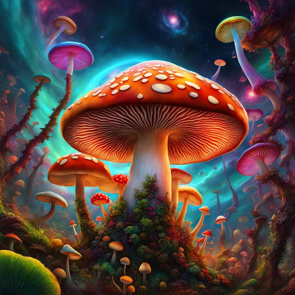 mushroom acid trip world falling apart.