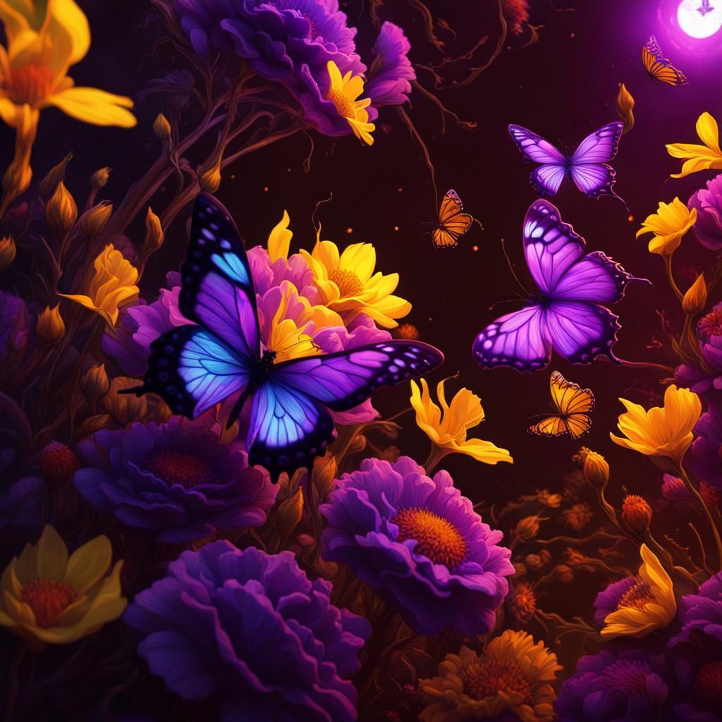  flowers and butterflies    by @yavana