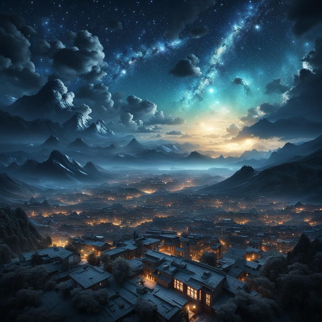 Night sky.  by @Akatsi