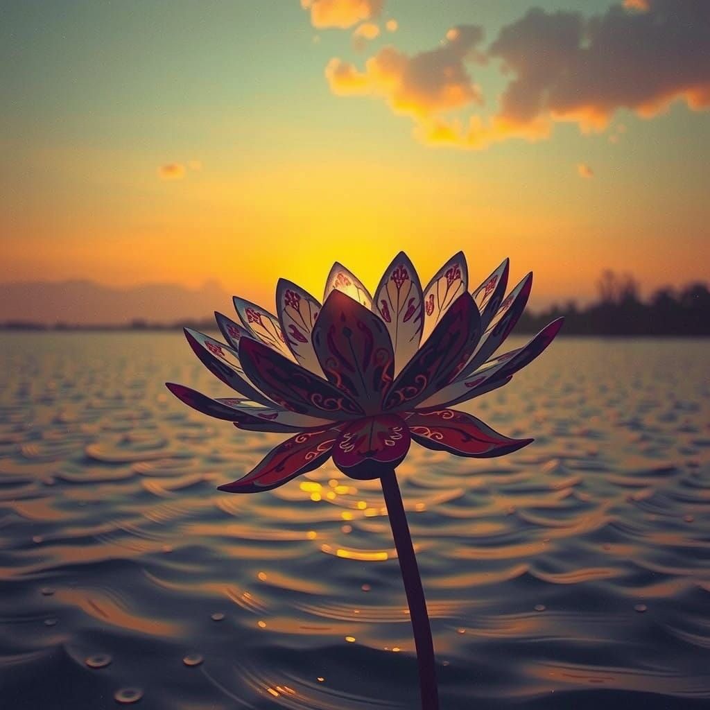 Dreamy Waterfront Goddess in Whimsical Artistic Style