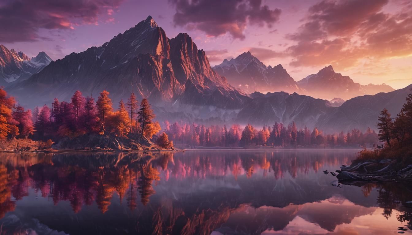 autumn lake view  by @Zedd