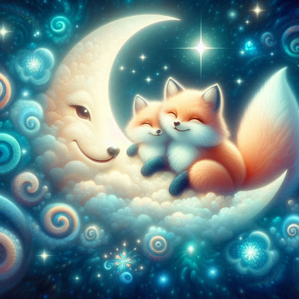 Foxes and Moon