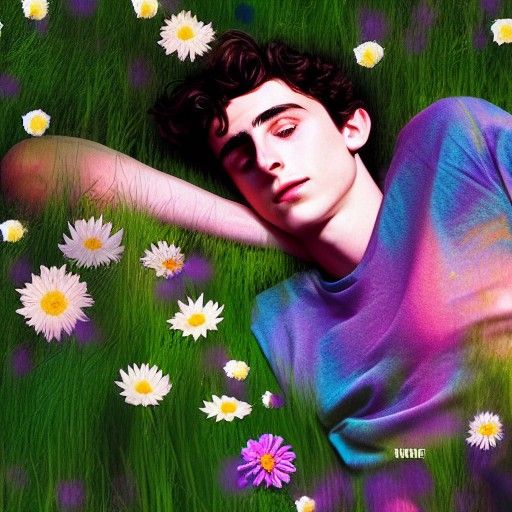boy in a field of flowers