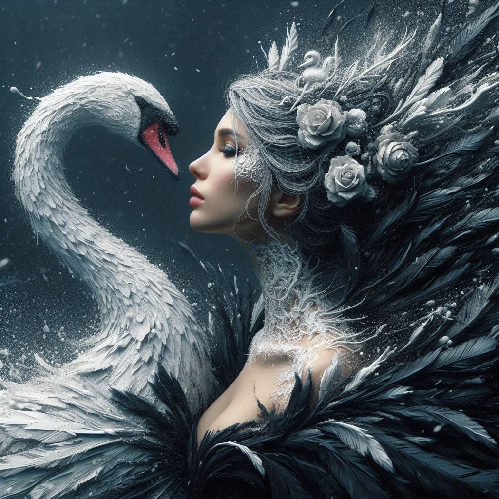 White and black swan
