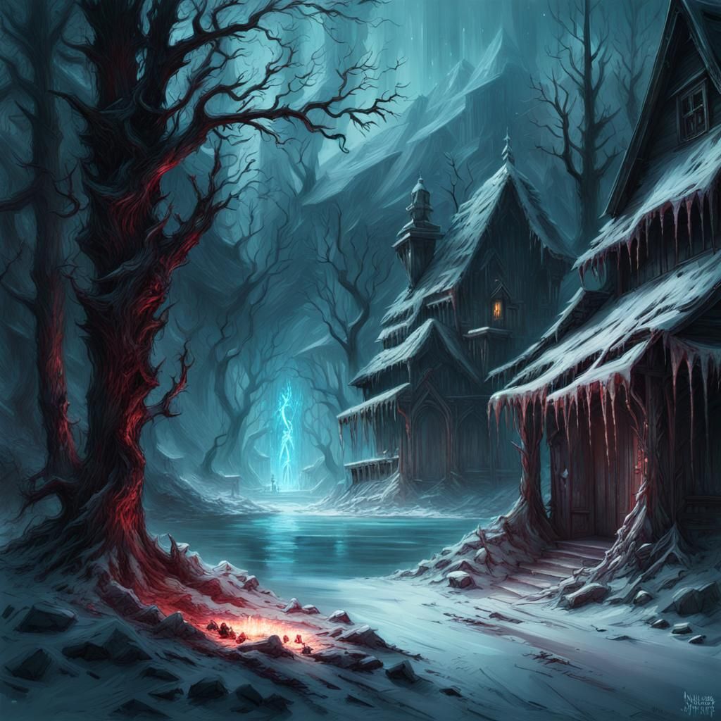 Frozen Horror in Dark Fantasy Style