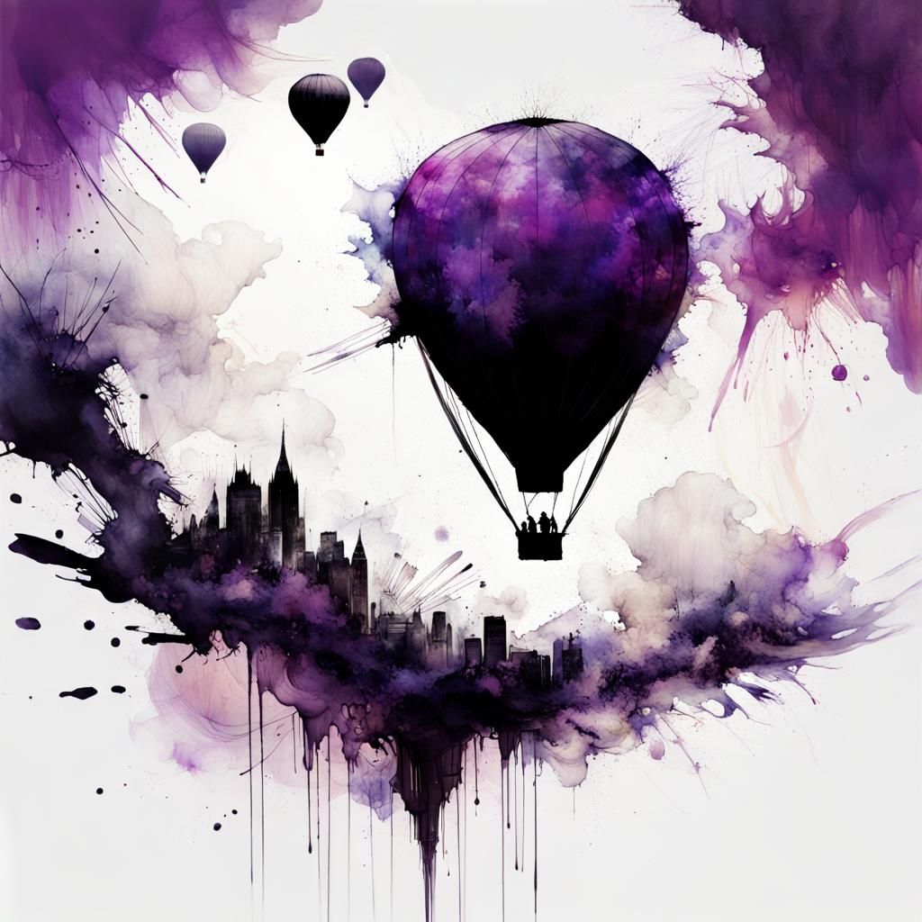 City balloon ink splash   by @Zmindrik
