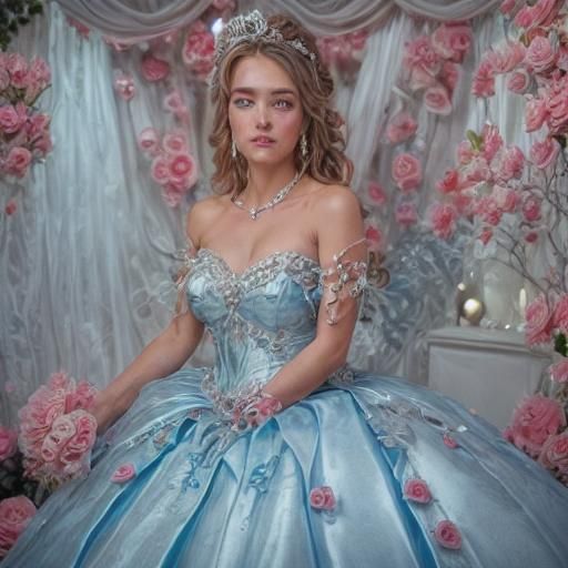 <lora:Prom Dress-2:1.0> Tierna Quinceañera.