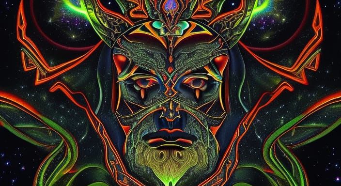 Dmt demon manifesting reality, self portrait, hyper, galacti...