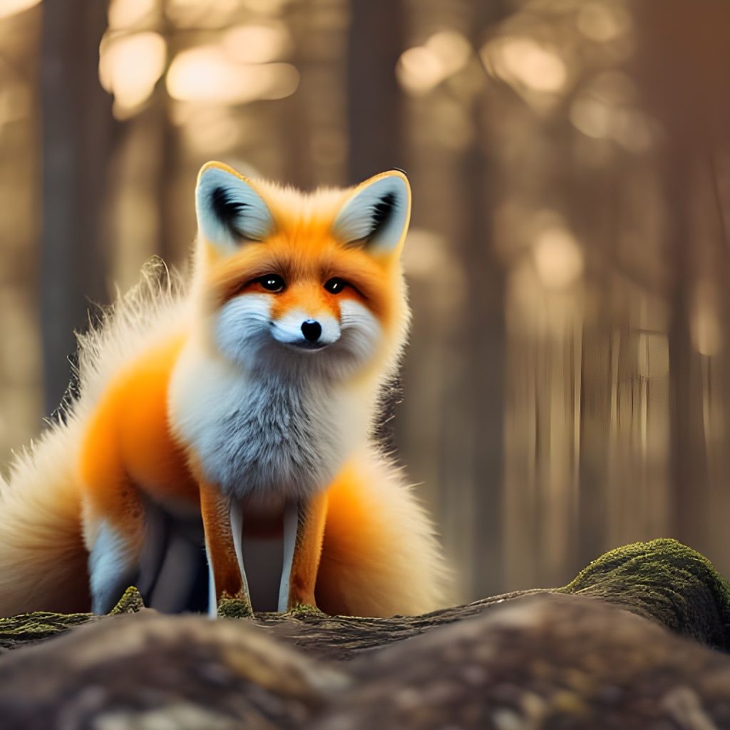 Fluffy 3 tail fox