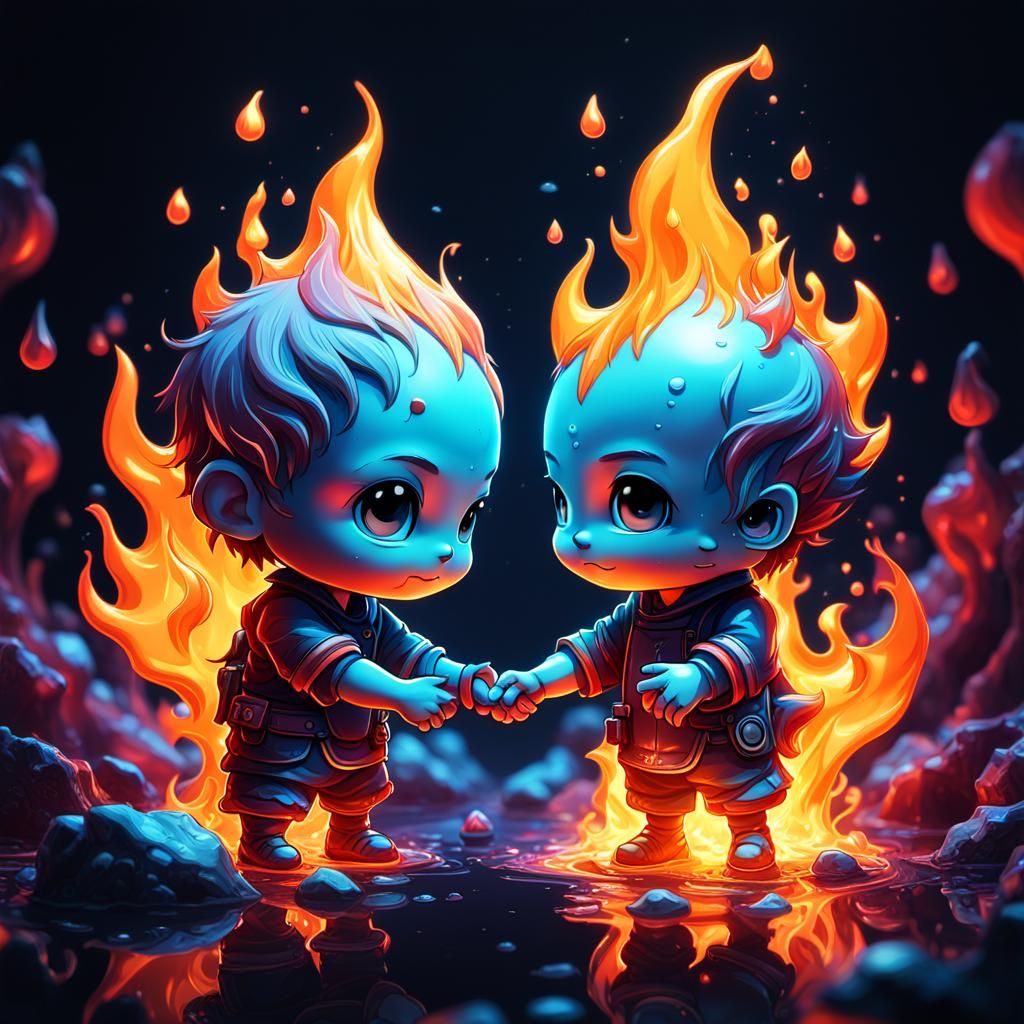 a colorful blacklight poster of a stunning image of a Chibi ...