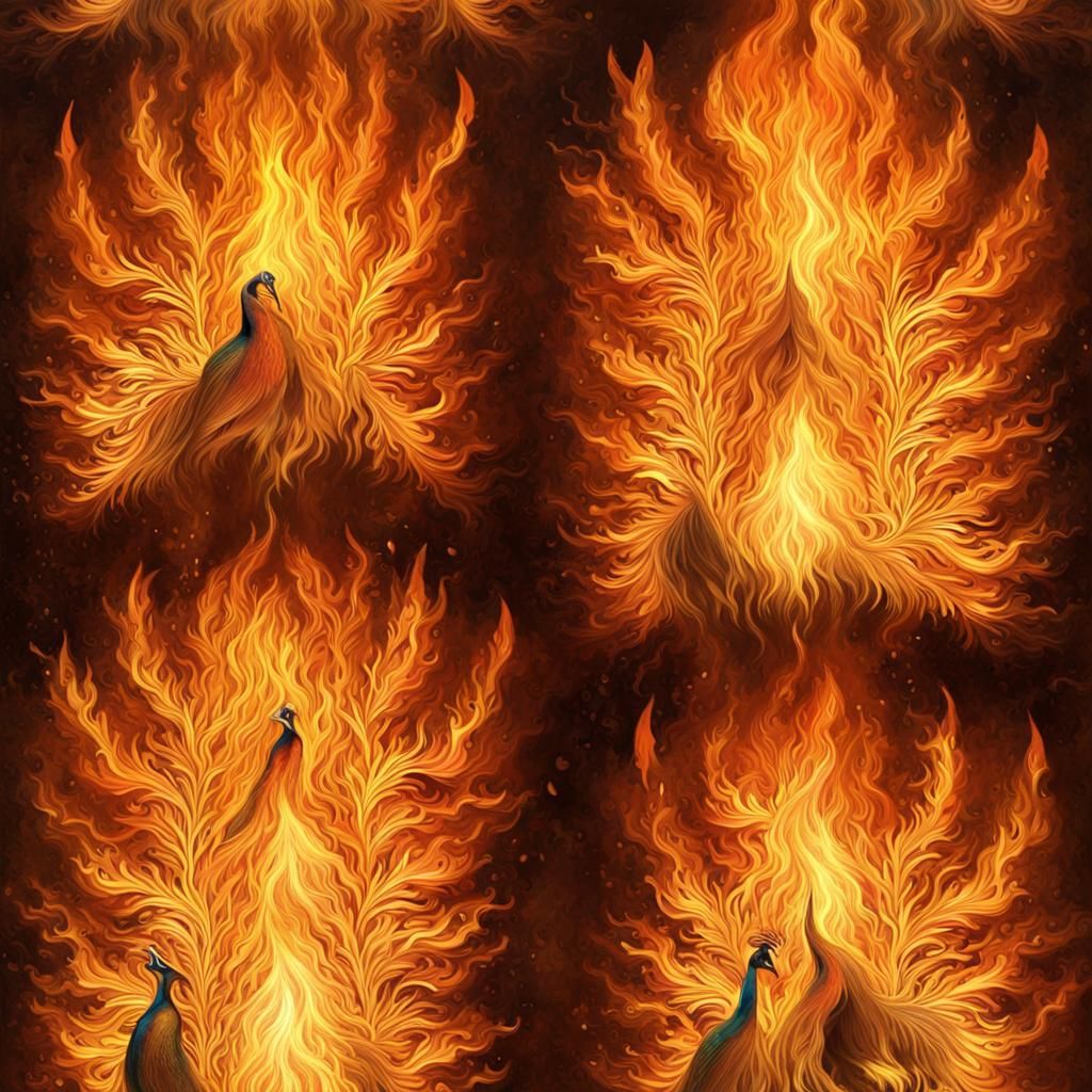 The Peacock On Fire  by @tuxedo