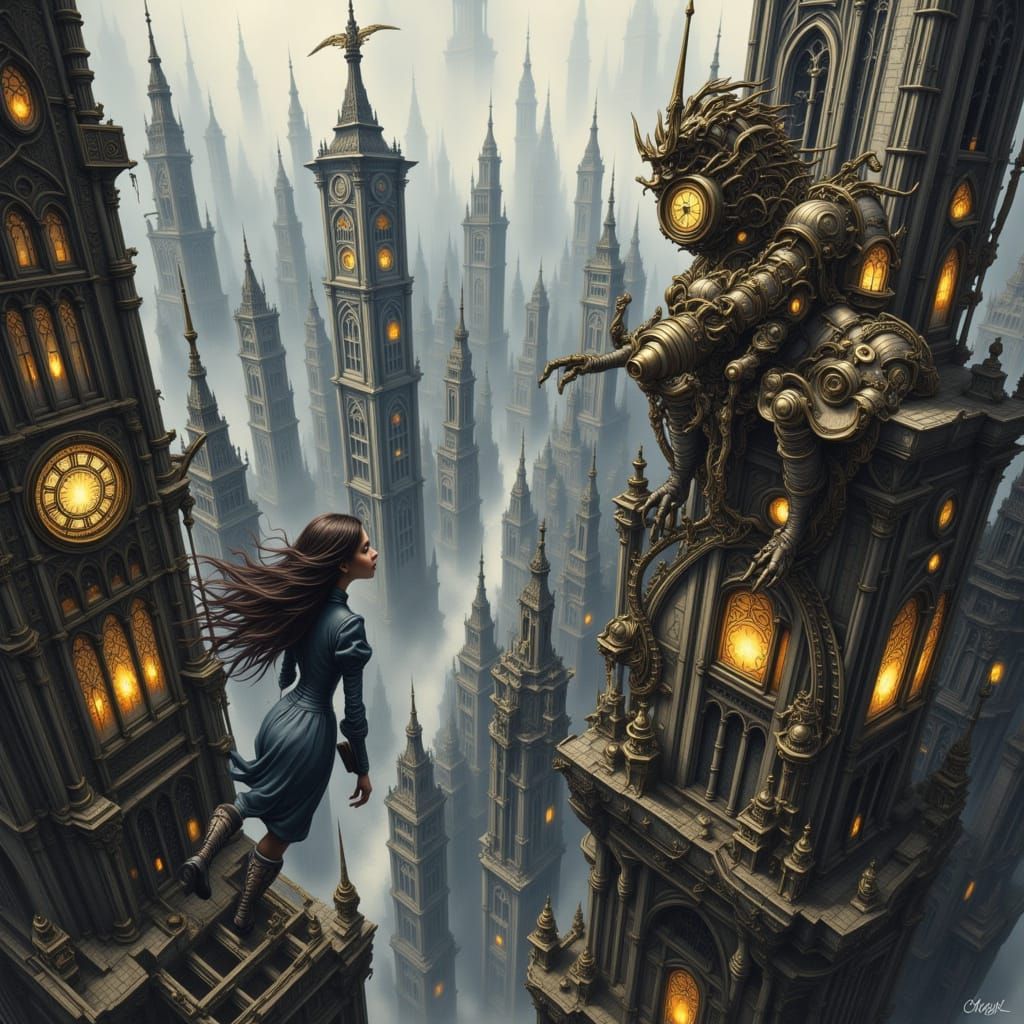 Steampunk Clockwork Woman on Gothic Edge
