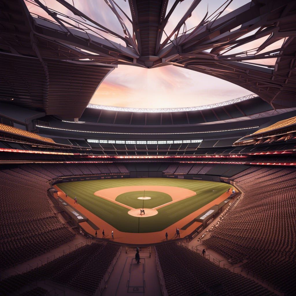 Realistic Chase Field Ballpark, Downtown Phoenix, Arizona AI