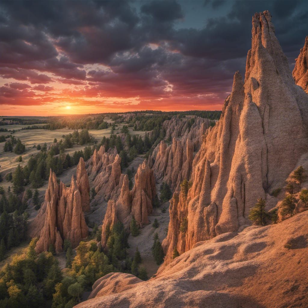 Needles rock formations, SD.