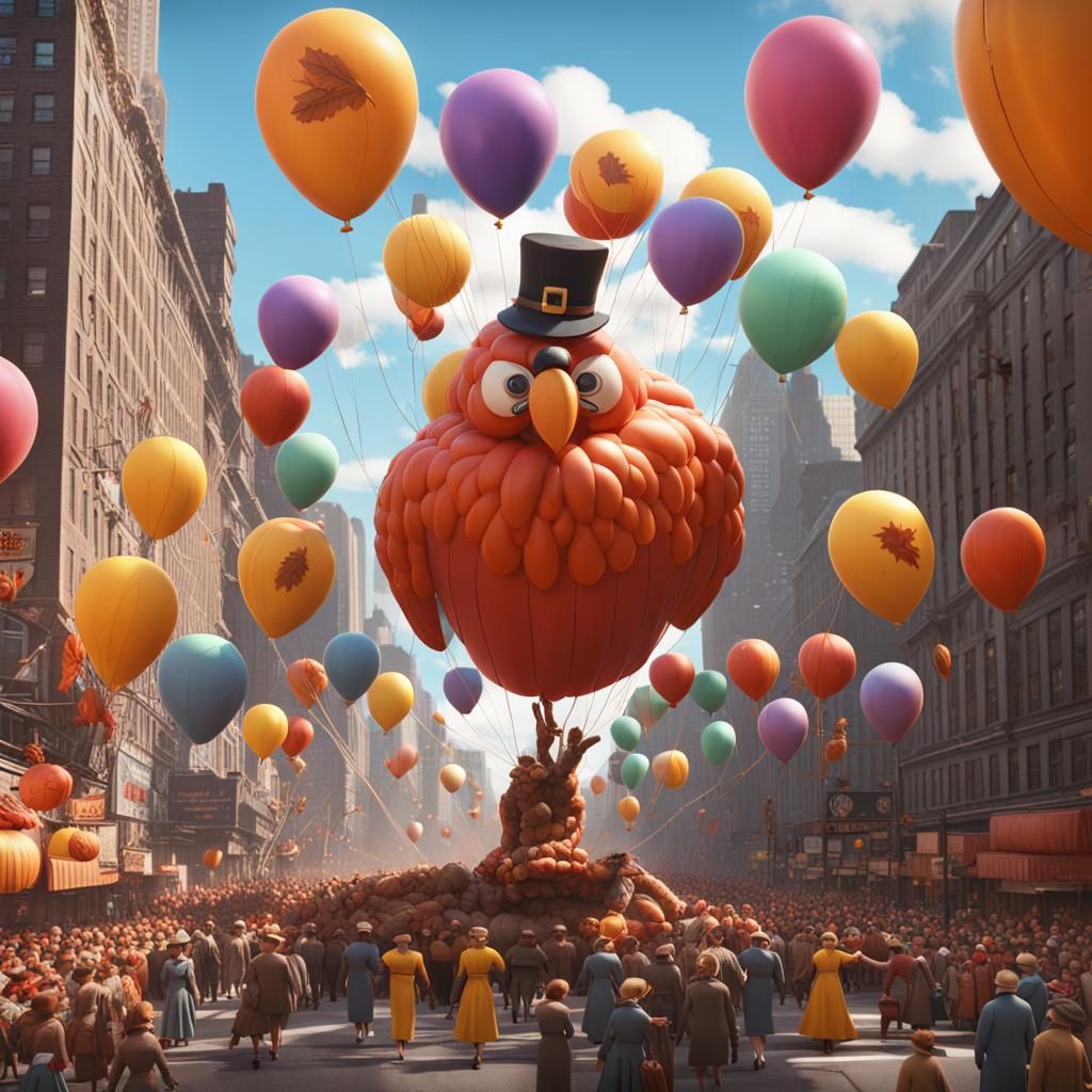 1950s NYC Thanksgiving Balloon Parade: Artstation Fantasy
