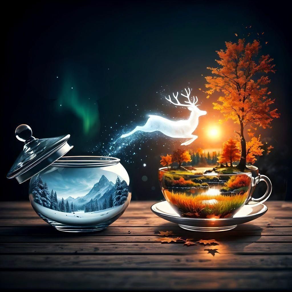 A Sprinkle of Winter in Autumn's Brew  by @Kolibri