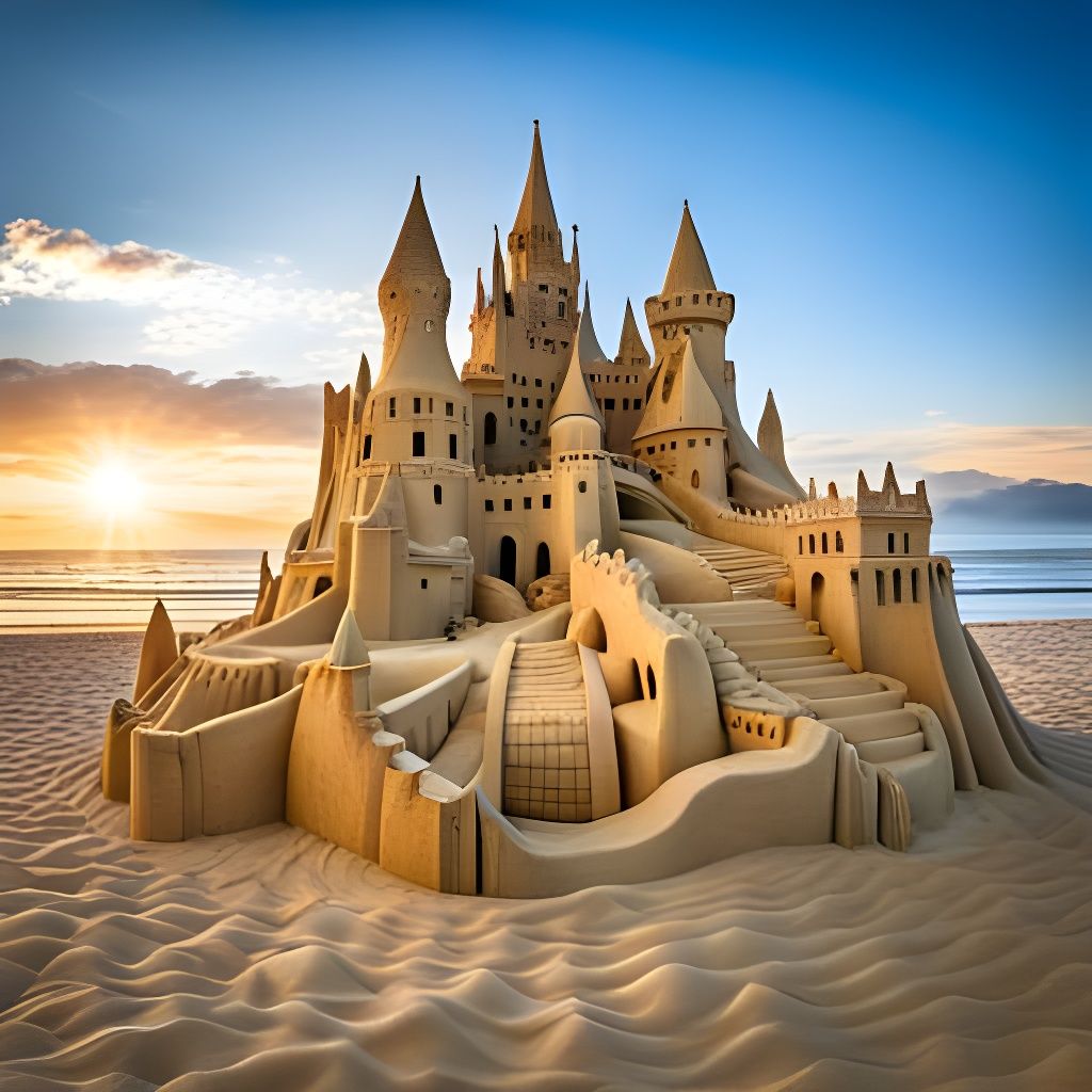 Your totally normal, average, run of the mill sandcastle - AI Generated ...