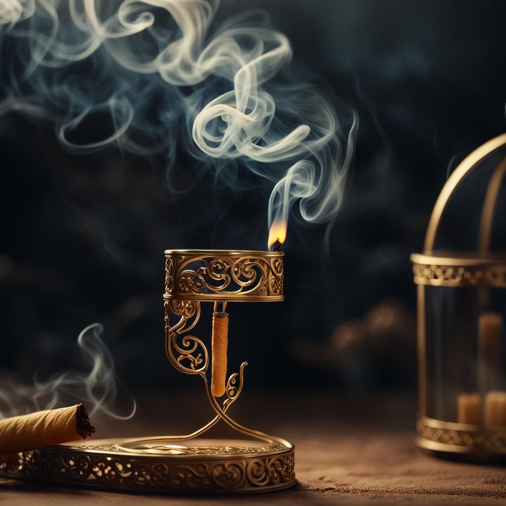 Smoke Forms Hebrew Text in Golden Light