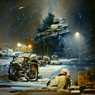Bastogne snowy night