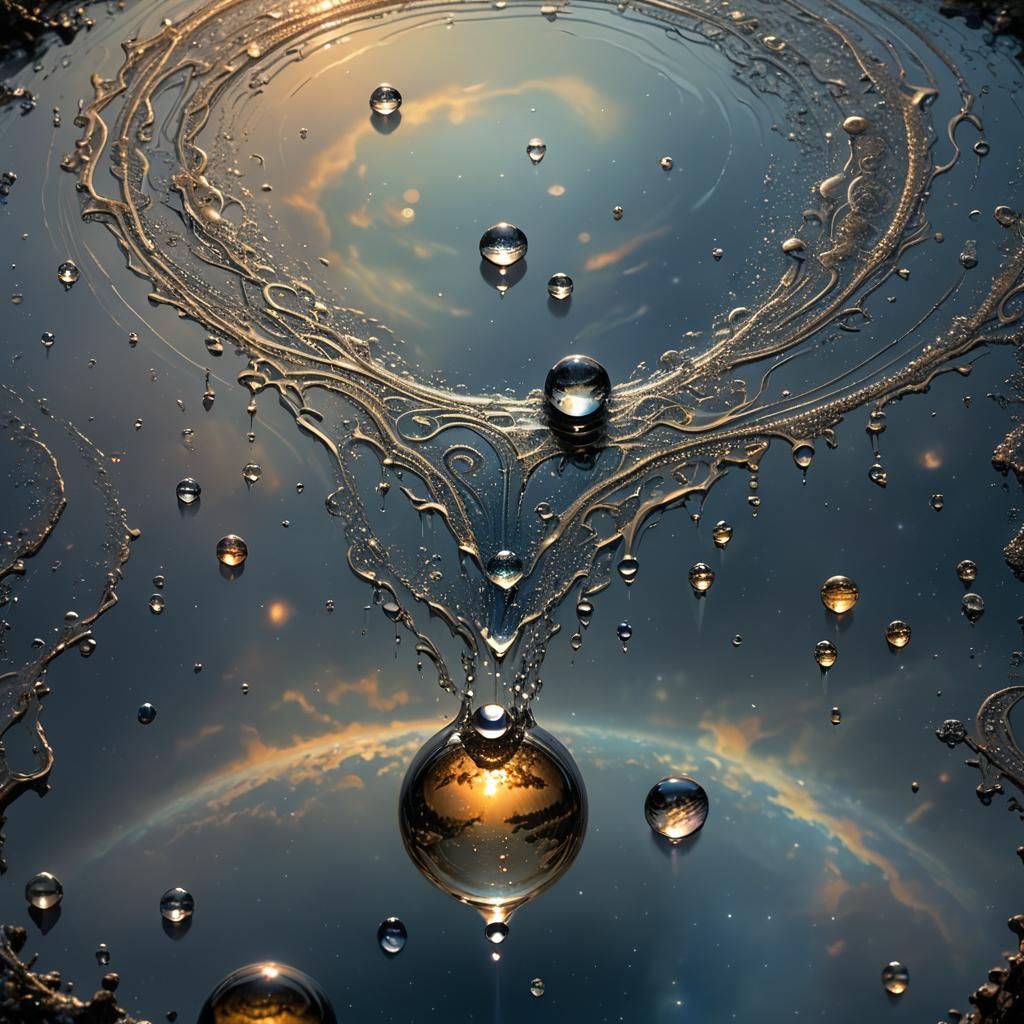 Ethereal Solar System Formed From Water Droplet