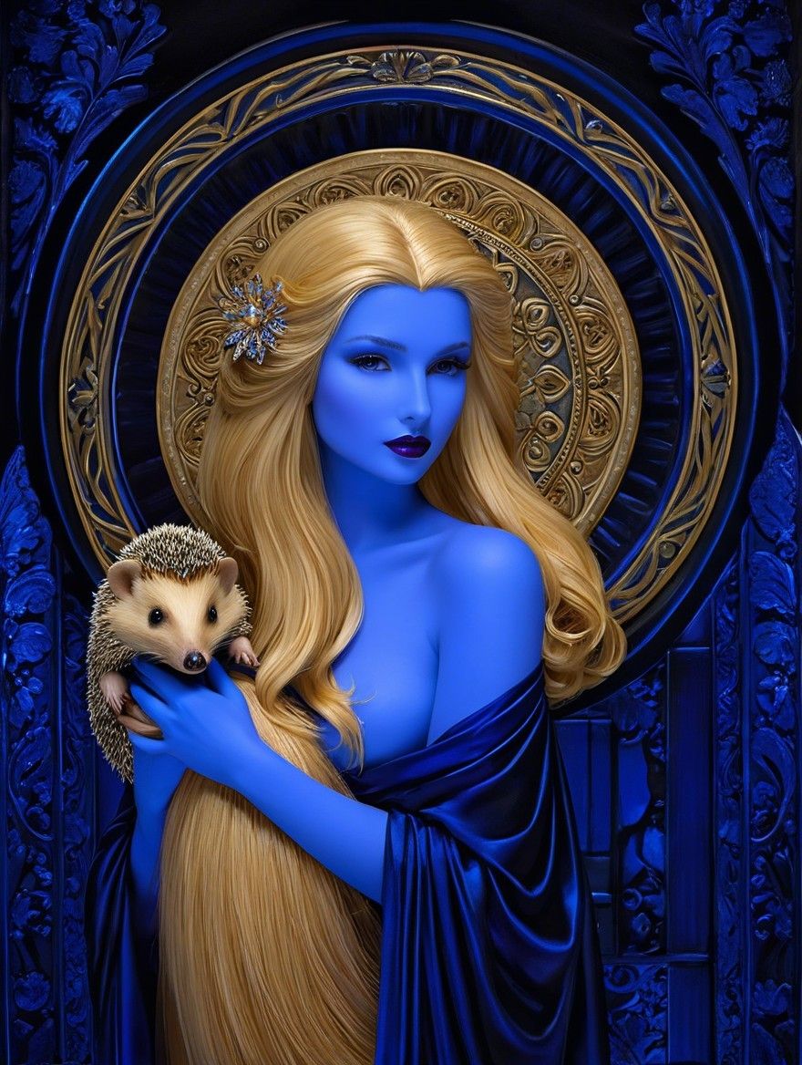 Blue Erinaceus Europaeus Lady