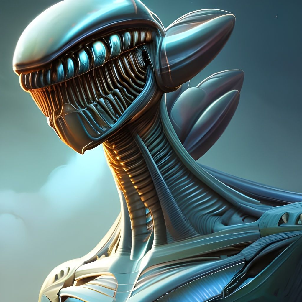 Detailed Alien Portrait in Unreal Engine Style