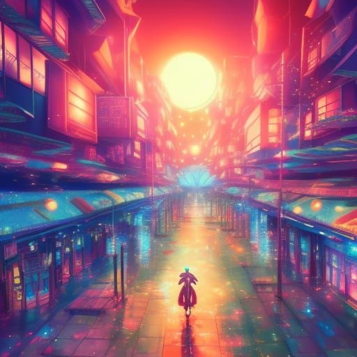 neo Japan lone wanderer - AI Generated Artwork - NightCafe Creator