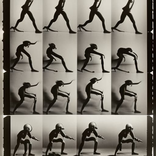 the noctambulist awakes photographed by Eadweard Muybridge