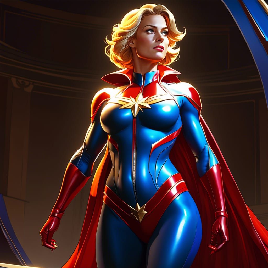 Caped Captain Marvel - AI Generated Artwork - NightCafe Creator