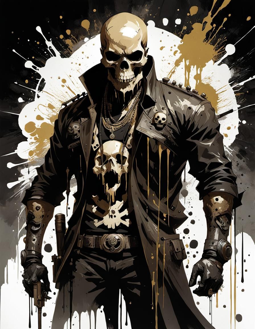 Goro Splash Art Portrait with Skulls