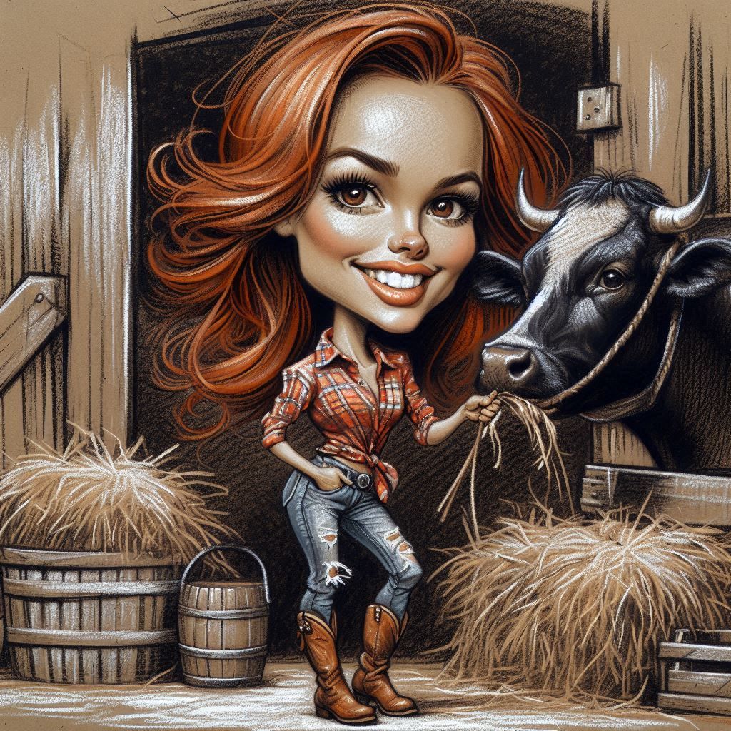 Ranching Redhead: A Rustic Caricature of Farm Life