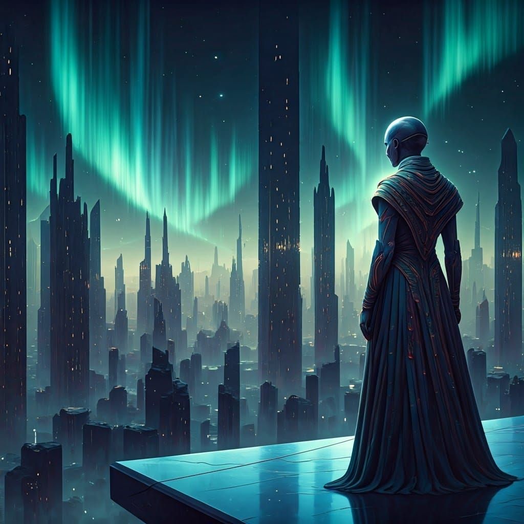 Syntheon Overlooks Eidolon in Surreal Light