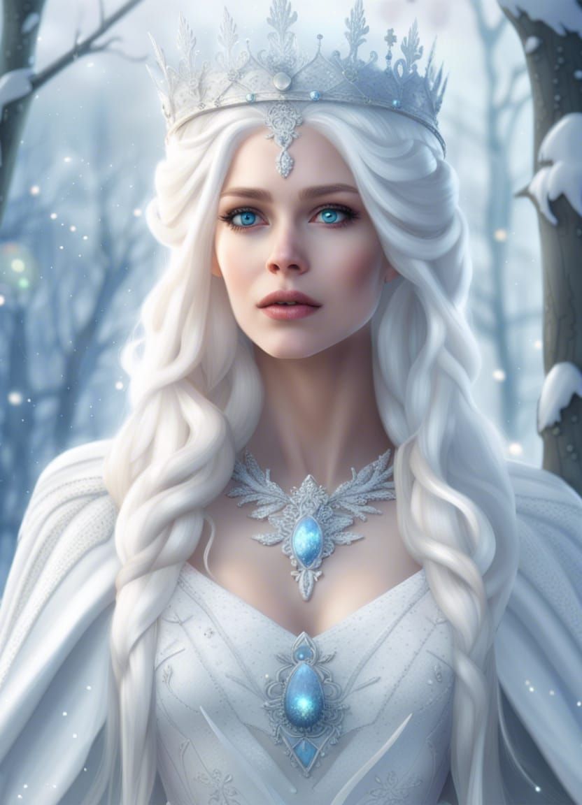 Snow queen portrait - AI Generated Artwork - NightCafe Creator