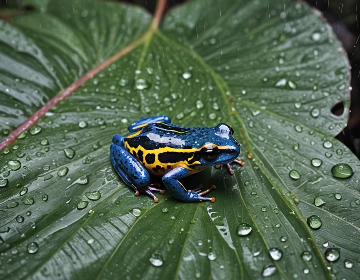 A Dart Frog on a Leaf  by @EmzMc