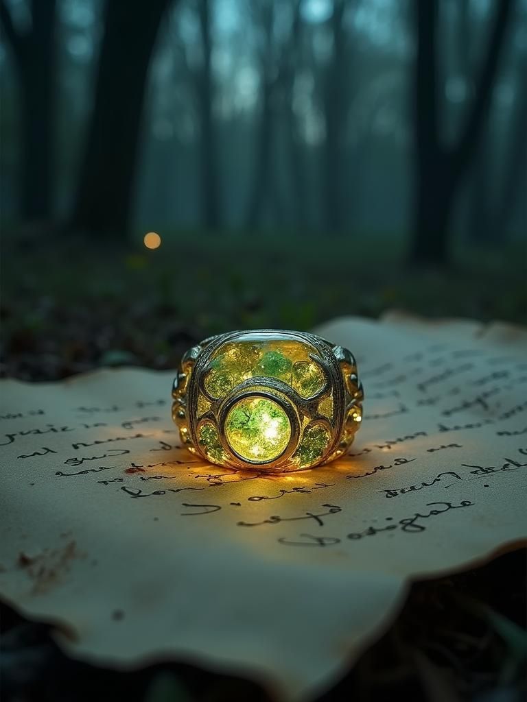 Elven resin ring, with delicate Gaussian luminescent